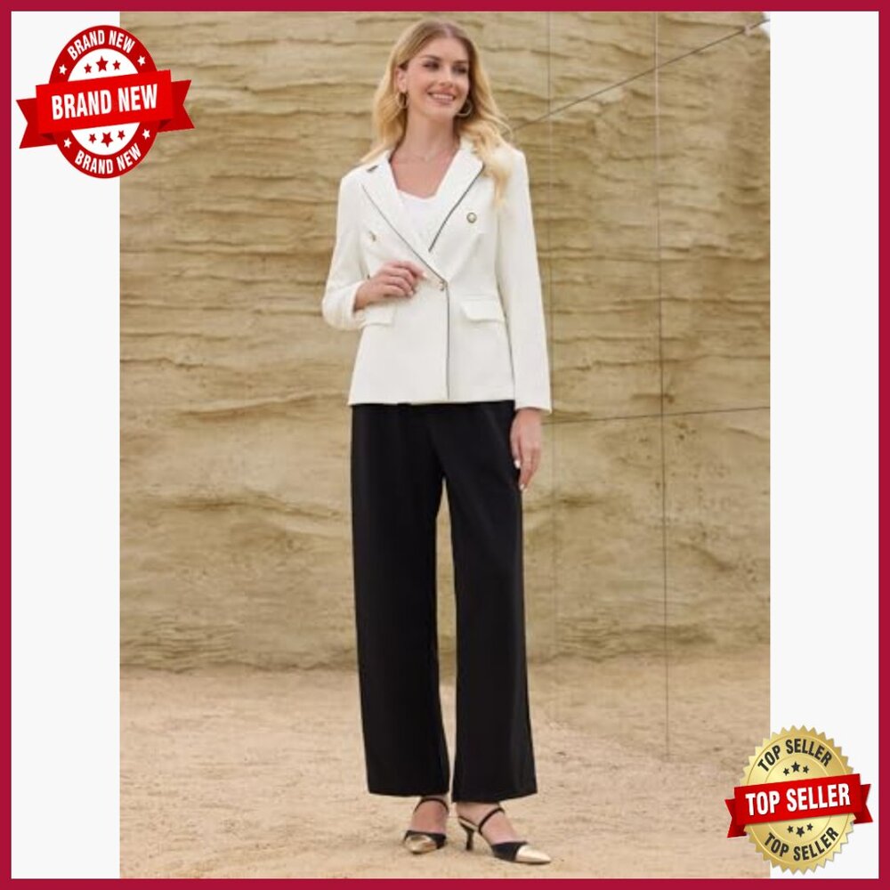 Double Breasted Blazer Suit Jacket Polyester Span… - image 3